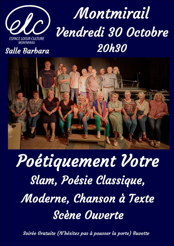 Poétiquement vôtre - 30 octobre 2026