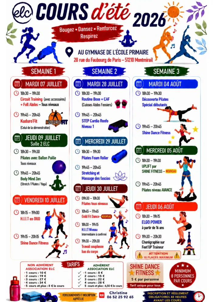 Fitness - Cours été 2026