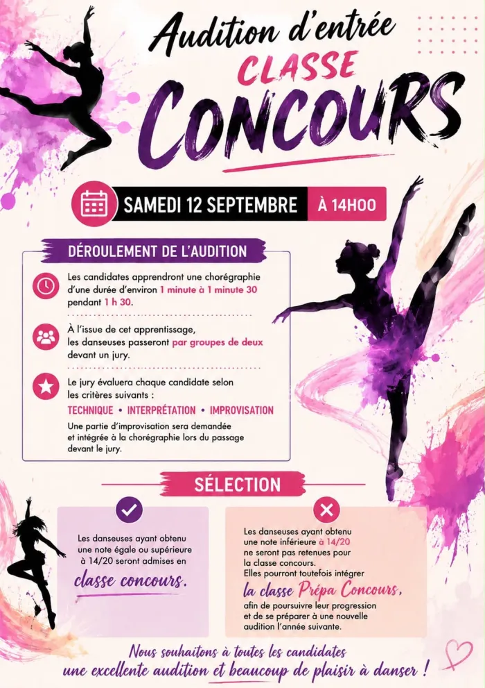 Audition d'entrée à la classe concours