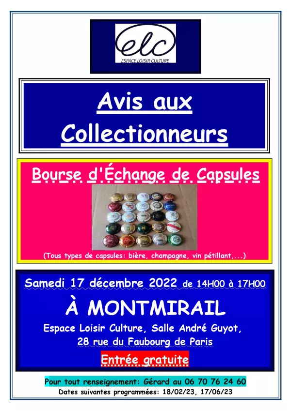 Bourse d'échange de capsules - 17 déc. 2022