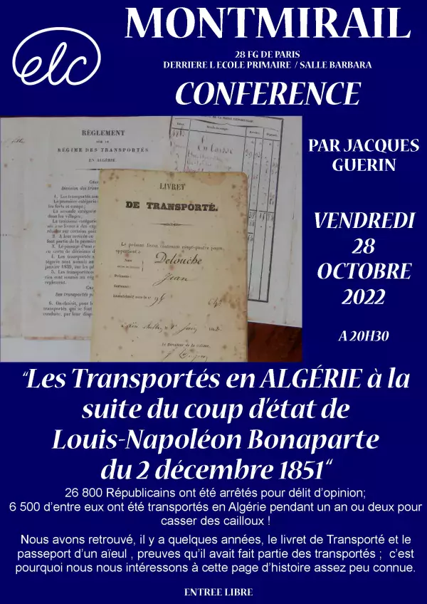 Les Transportés en Algérie_affiche