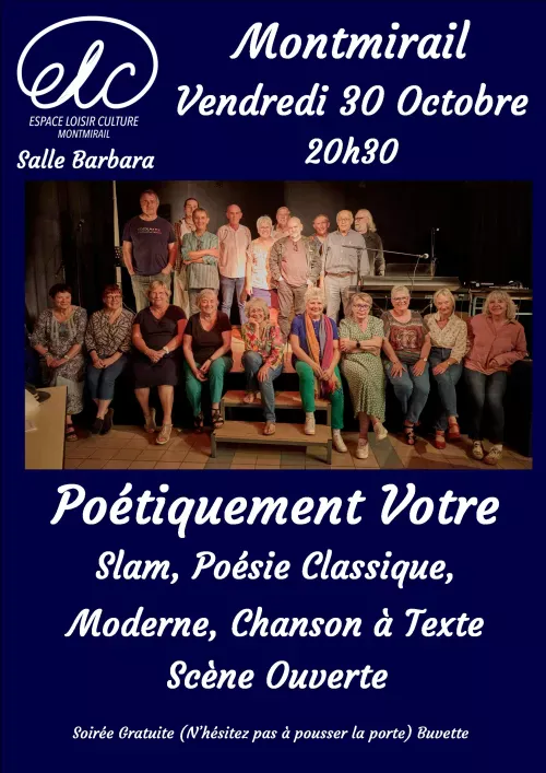 Poétiquement vôtre - 30 octobre 2026